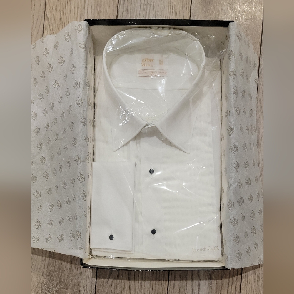 After size mens dress shirt. White. Size 16 1/2 33.